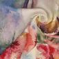 Preview: Viskose Popeline Batikblüten auf Ecru